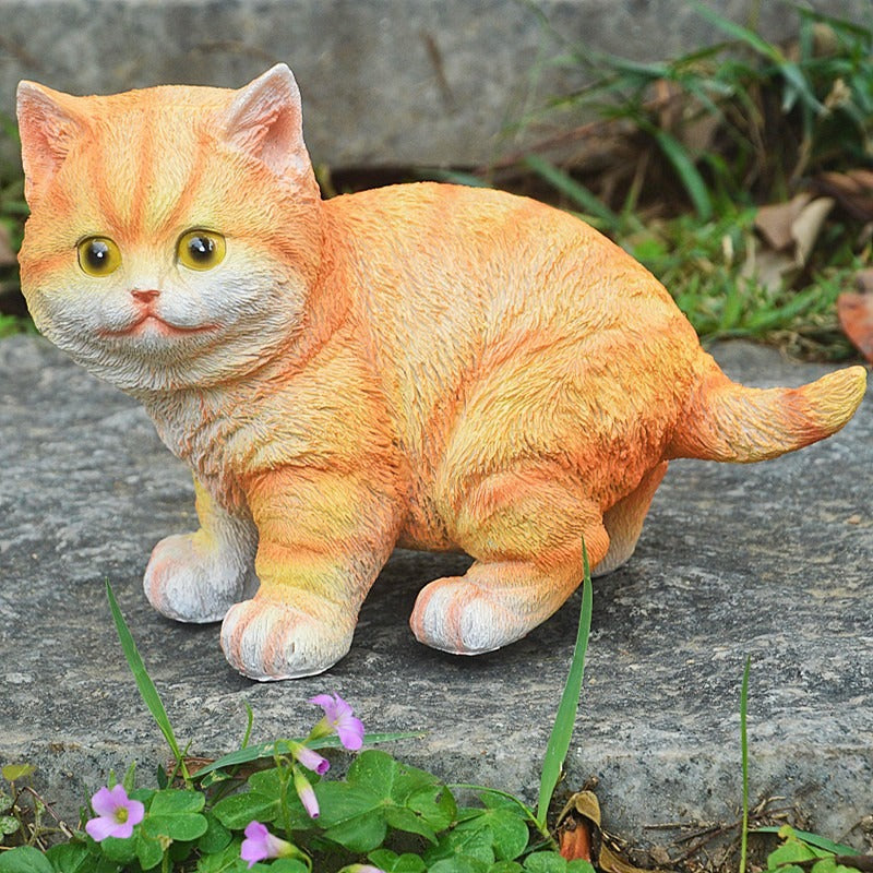 Outdoor cat ornament resin