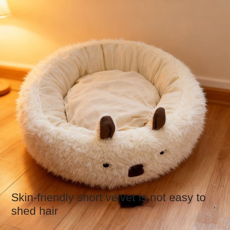 Dog Bed Winter Warm Half-Enclosed Dog Bed Pet Nest Dog Pad Pet Dog House Pet Bed Pet Enclosure