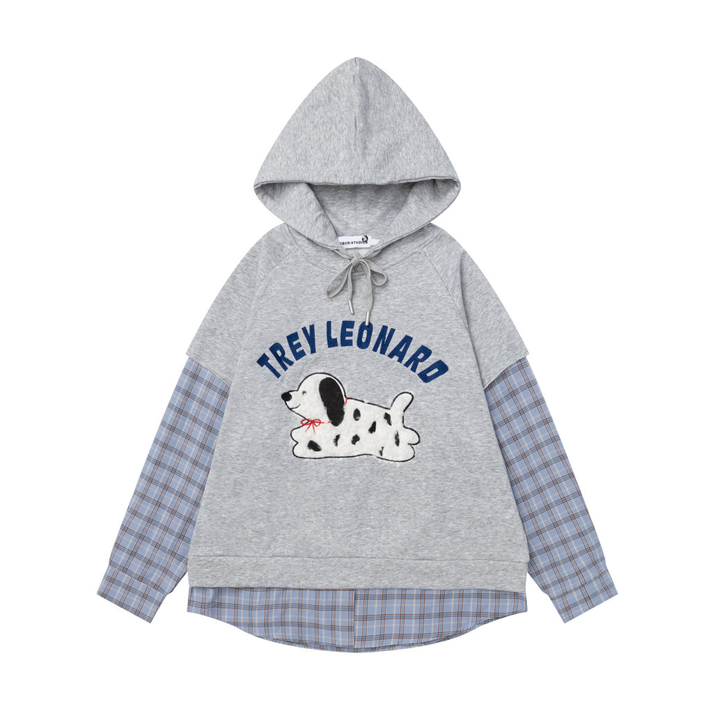 Spotted patch dog hoodie