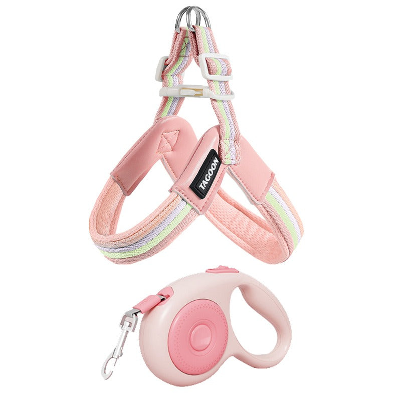 Dog leash chest strap vest style small and medium-sized dog