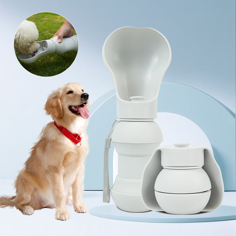 Gourde Pliable Silicone 550ml pour Chien - Distributeur d'Eau