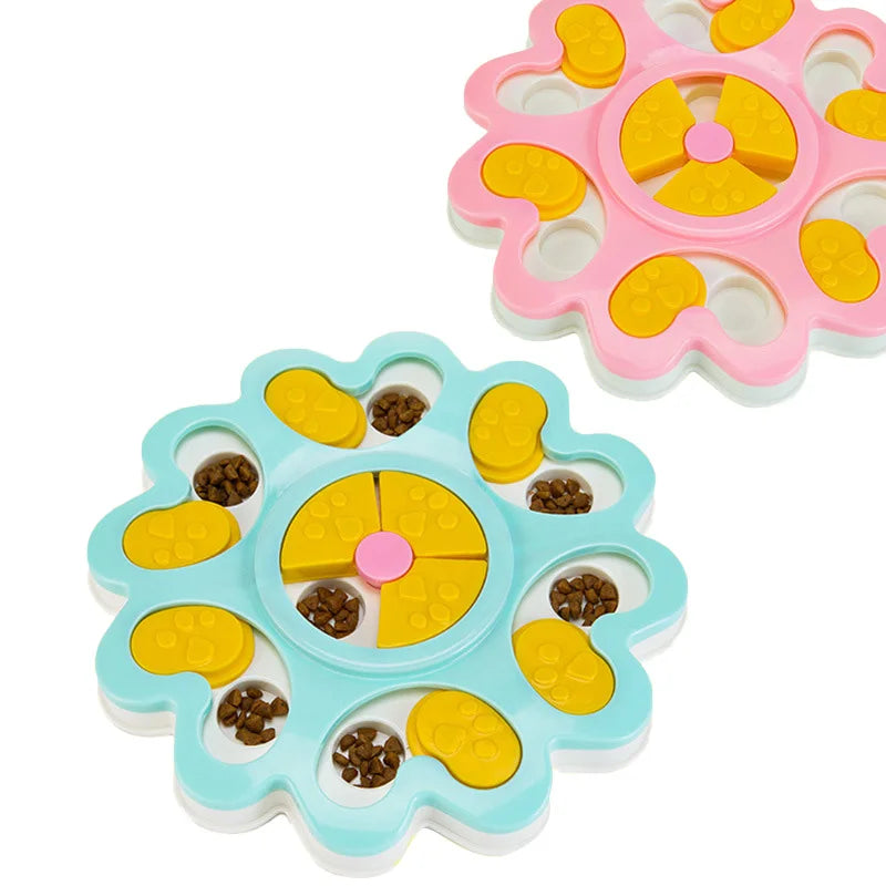 Gamelle Anti-Glouton Design Fleur pour Chien - Distributeur de Croquettes